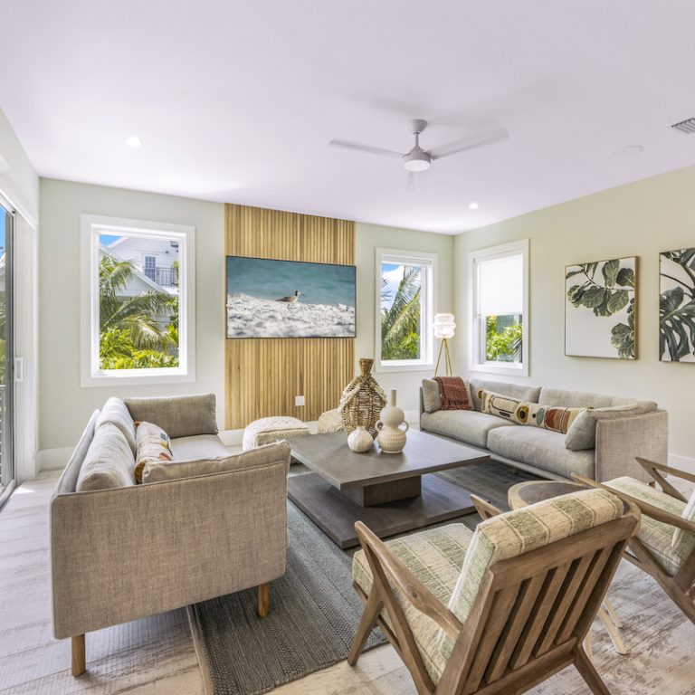 Light and airy living room with updated furniture